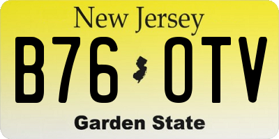 NJ license plate B76OTV