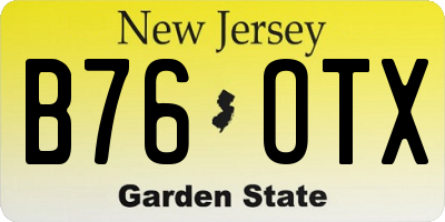 NJ license plate B76OTX