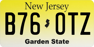 NJ license plate B76OTZ