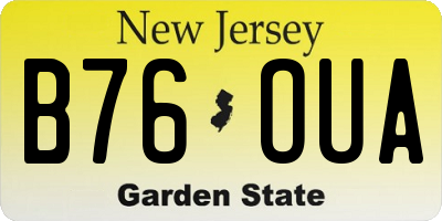 NJ license plate B76OUA