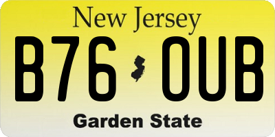 NJ license plate B76OUB
