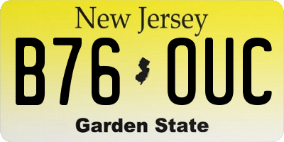 NJ license plate B76OUC