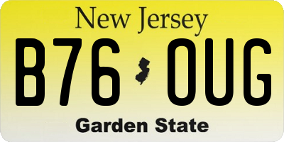 NJ license plate B76OUG