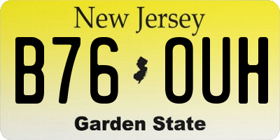 NJ license plate B76OUH