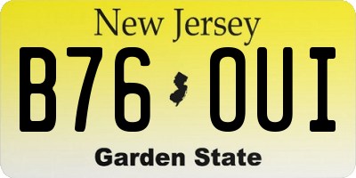 NJ license plate B76OUI