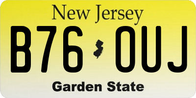 NJ license plate B76OUJ