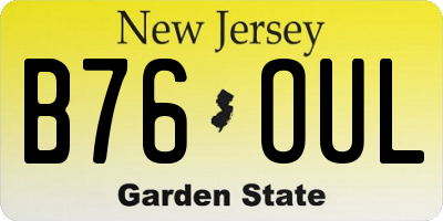 NJ license plate B76OUL
