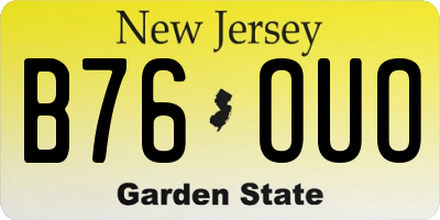 NJ license plate B76OUO