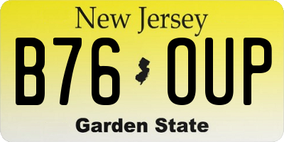 NJ license plate B76OUP