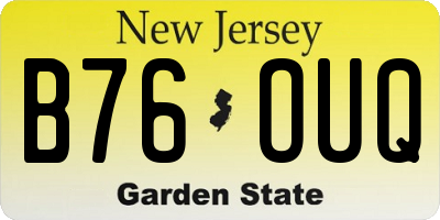 NJ license plate B76OUQ