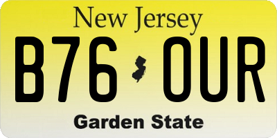 NJ license plate B76OUR
