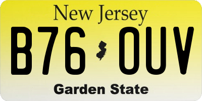 NJ license plate B76OUV