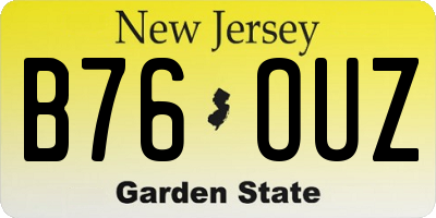 NJ license plate B76OUZ