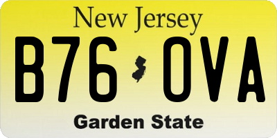 NJ license plate B76OVA