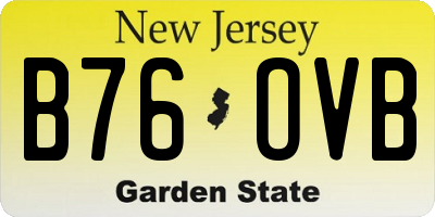 NJ license plate B76OVB