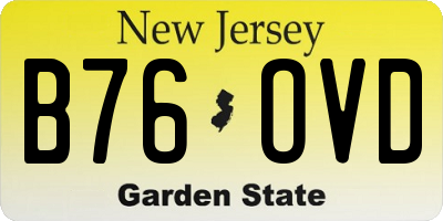 NJ license plate B76OVD