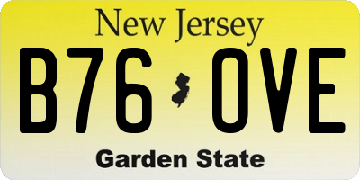 NJ license plate B76OVE