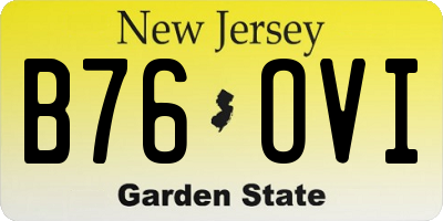 NJ license plate B76OVI