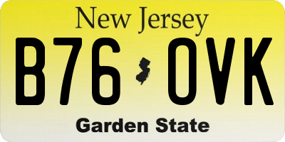NJ license plate B76OVK