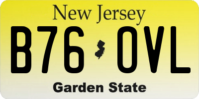 NJ license plate B76OVL