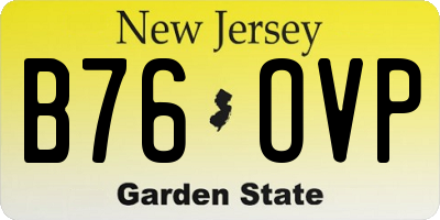 NJ license plate B76OVP
