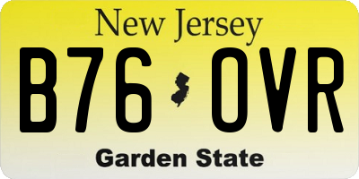 NJ license plate B76OVR