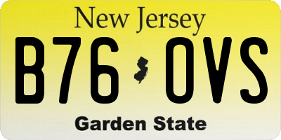 NJ license plate B76OVS
