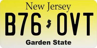 NJ license plate B76OVT