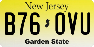 NJ license plate B76OVU