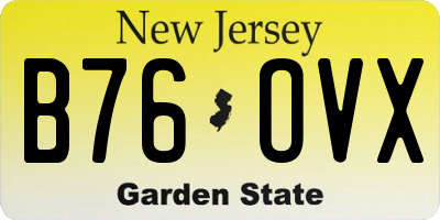 NJ license plate B76OVX