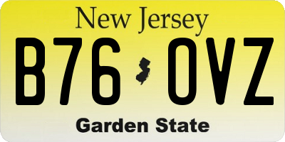 NJ license plate B76OVZ