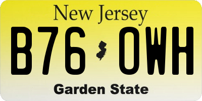 NJ license plate B76OWH