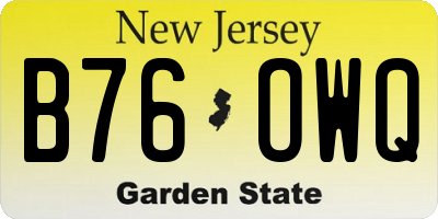 NJ license plate B76OWQ