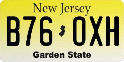 NJ license plate B76OXH