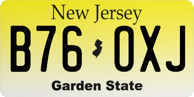 NJ license plate B76OXJ