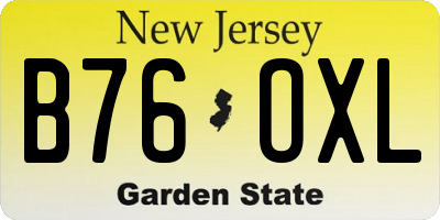NJ license plate B76OXL