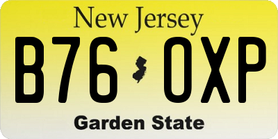 NJ license plate B76OXP