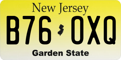 NJ license plate B76OXQ
