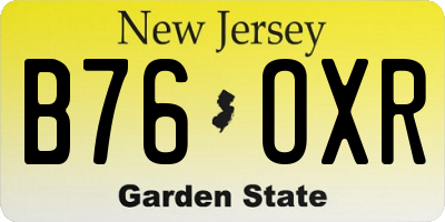 NJ license plate B76OXR