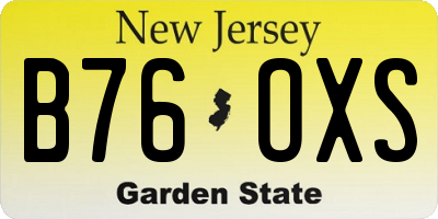 NJ license plate B76OXS