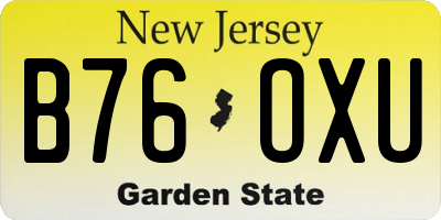 NJ license plate B76OXU