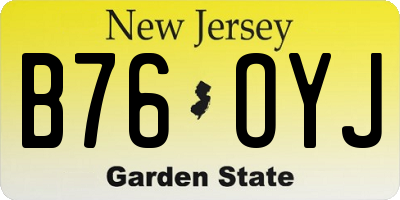 NJ license plate B76OYJ