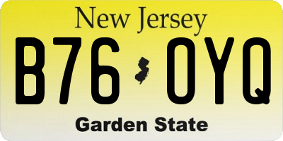 NJ license plate B76OYQ