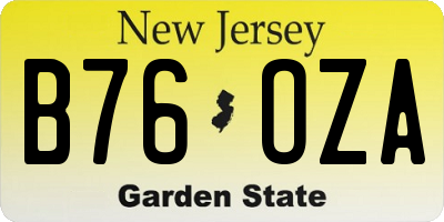 NJ license plate B76OZA