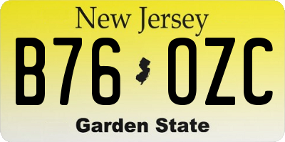 NJ license plate B76OZC