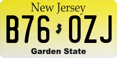 NJ license plate B76OZJ