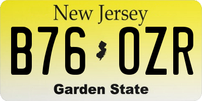 NJ license plate B76OZR