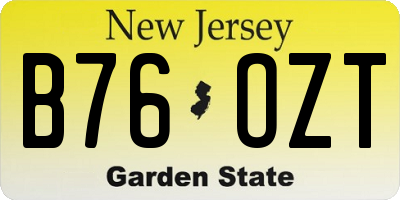 NJ license plate B76OZT
