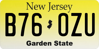 NJ license plate B76OZU
