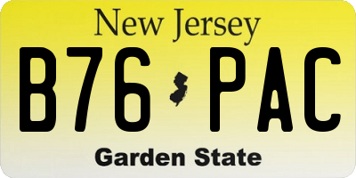 NJ license plate B76PAC